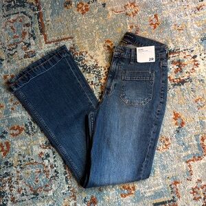 American Eagle Outfitters Women's Dark Blue Flare Jeans